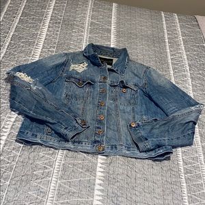 Distressed jean jacket